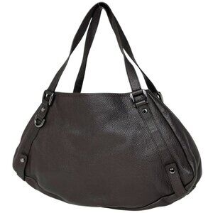 Gucci Logo Tote Abbey Leather Dark Brown